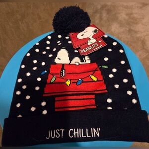 Peanuts Snoopy Just Chillin' Navy Beanie